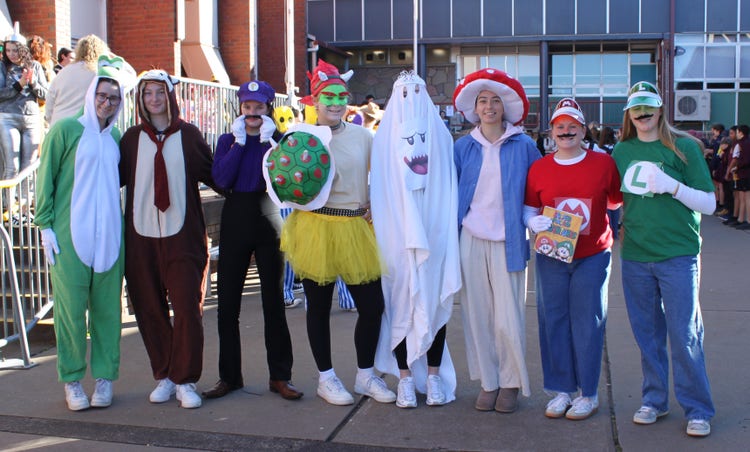 Students dressed up as book characters for the Book Week parade at the morning assembly